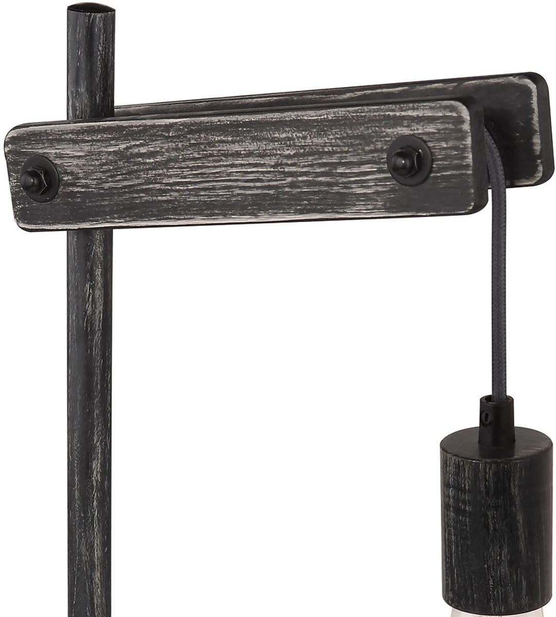 Nachtlamp Tafellamp Bijzetlamp Houten lamp Slaapkamerlamp Verstelbare leeslamp, metaal, 1x E27, LxBxH 27,5x18x56,5 cm by Globo in Black – product photo