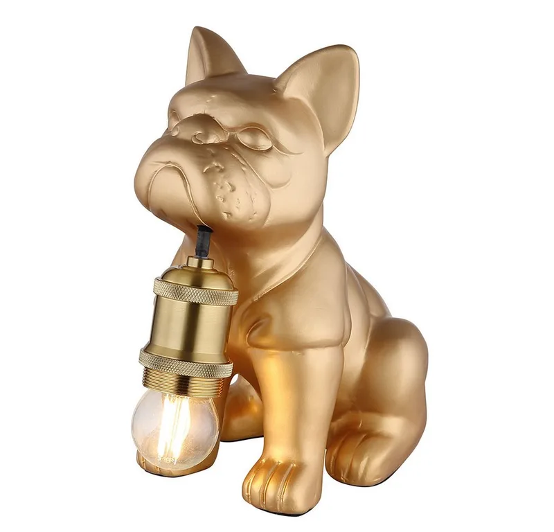 Nachttischlampe, Leuchtmittel nicht inklusive, Tischleuchte Nachttischlampe Schalter Hundelampe Keramik Metall de Globo – photo produit