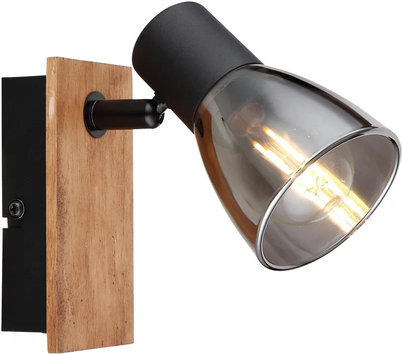 Opbouwspot / Wandspot CLAUDE 1-lichts E14 25cm van Globo in Matt zwart – productfoto