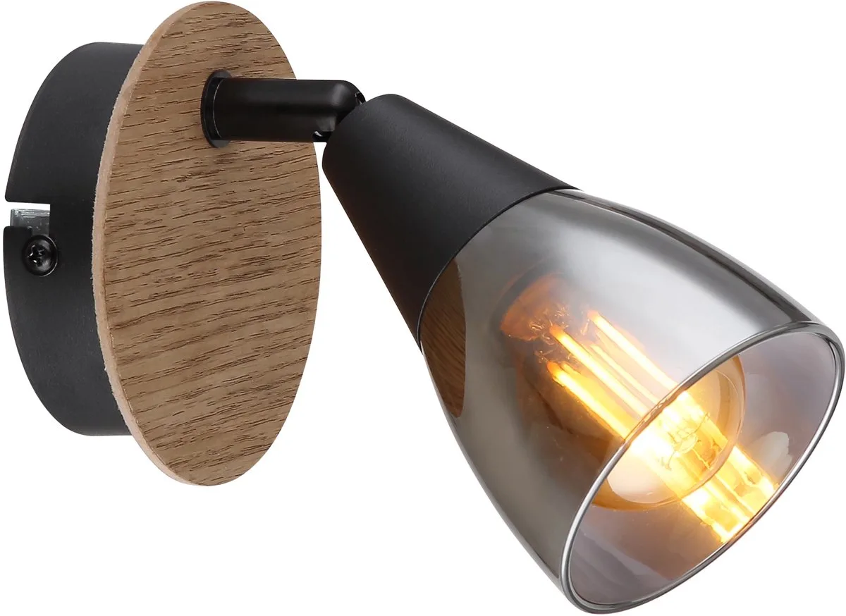 Opbouwspot / Wandspot MUBBY 1-lichts E14 25cm van Globo in Bruin – productfoto