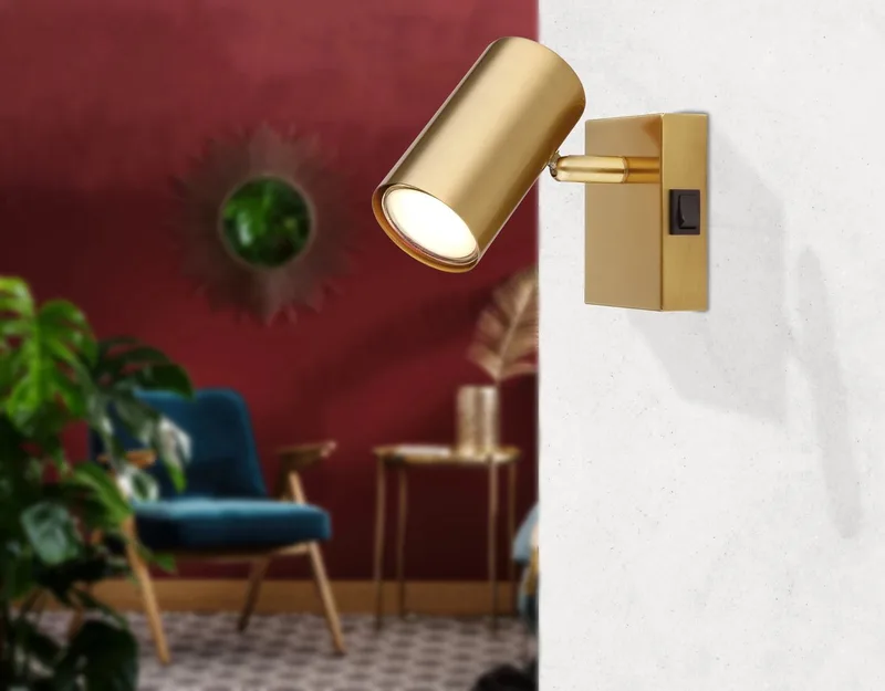 Opbouwspot / Wandspot ROBBY 1-lichts GU10 von Globo in Gold – Produktfoto