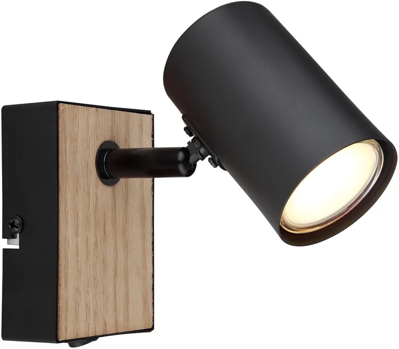 Opbouwspot / Wandspot ROBBY 1-lichts GU10 de Globo en Noir – photo produit