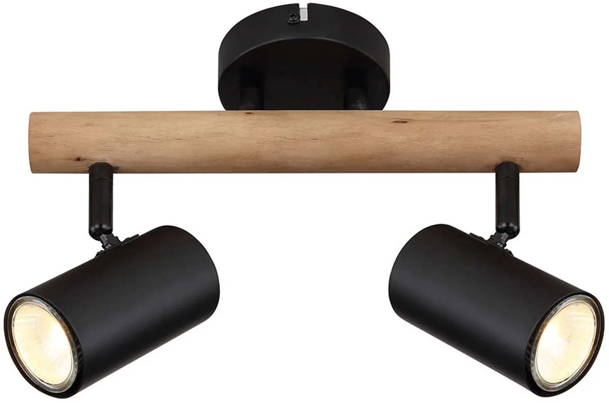 Opbouwspots HERTI 2-lichts Matt GU10 77cm de Globo en Noir – photo produit