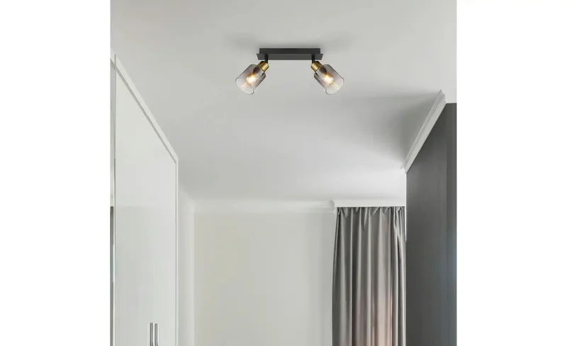 Opbouwspots HOLLSY 2-lichts E14 40cm de Globo en Noir – photo produit 2 sur 3