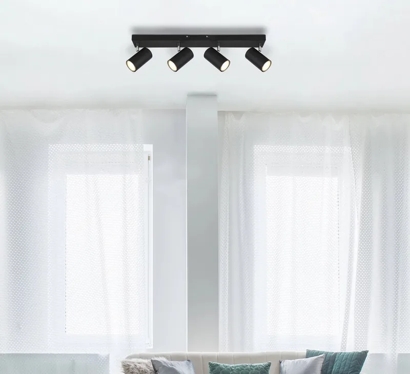 Opbouwspots ROBBY 4-lichts GU10 55cm by Globo in Black – product photo 1 of 3