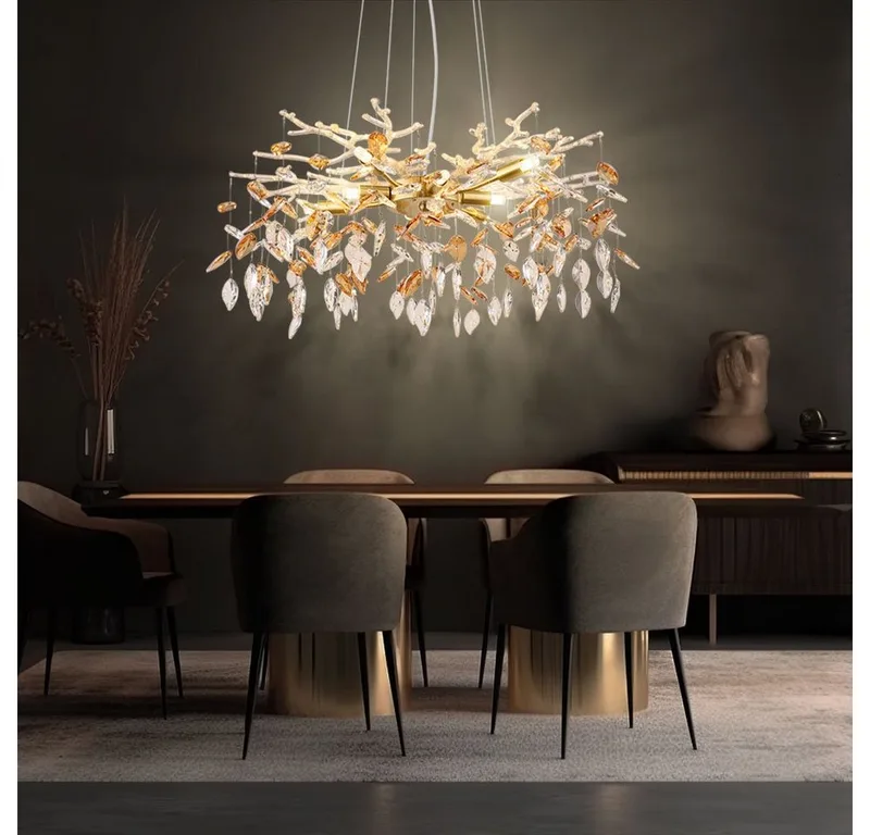 Pendelleuchte, Leuchtmittel nicht inklusive, Kronleuchter Pendelleuchte Deckenlampe Esszimmerleuchte Gold von Globo – Produktfoto