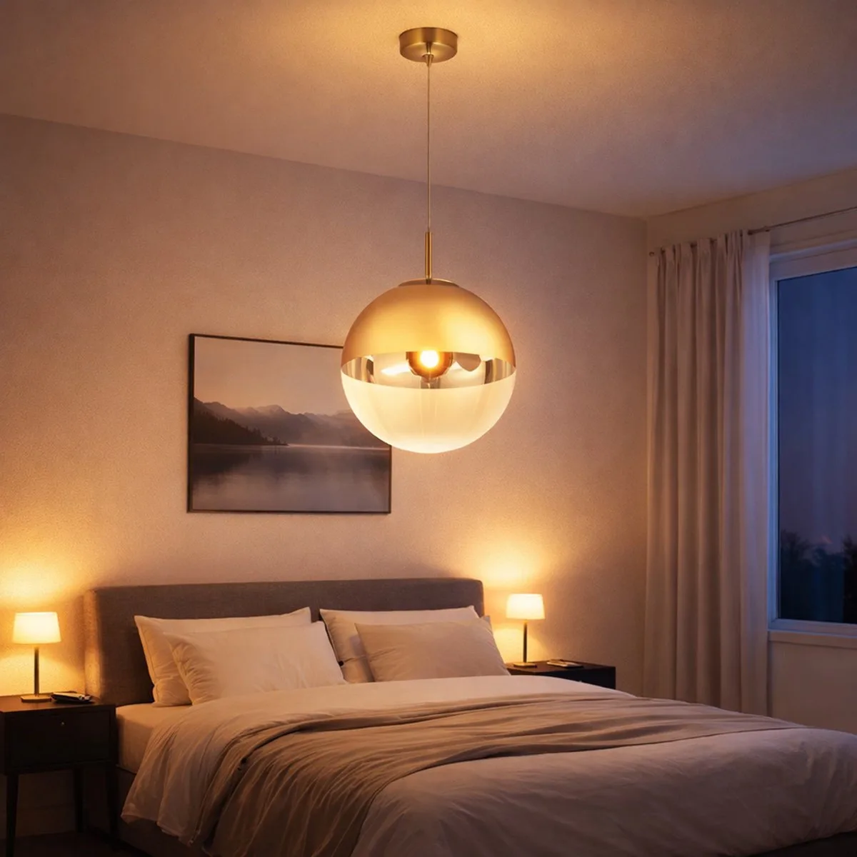 Plafond hanglamp globe design woonkamer eetkamer verlichting glazen hanglamp GOLD in set incl. LED lampen de Globo en Or – photo produit