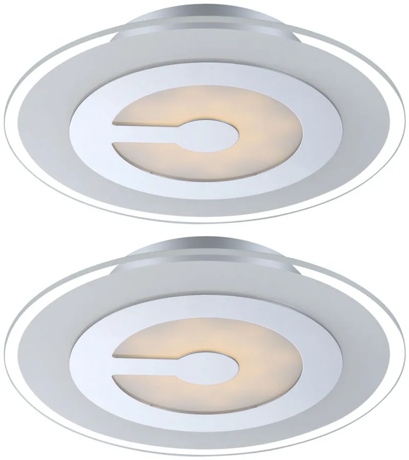 Plafond LED gastenkamerlamp glas gesatineerd chroom verlichting fra Globo i Hvid – produktbillede