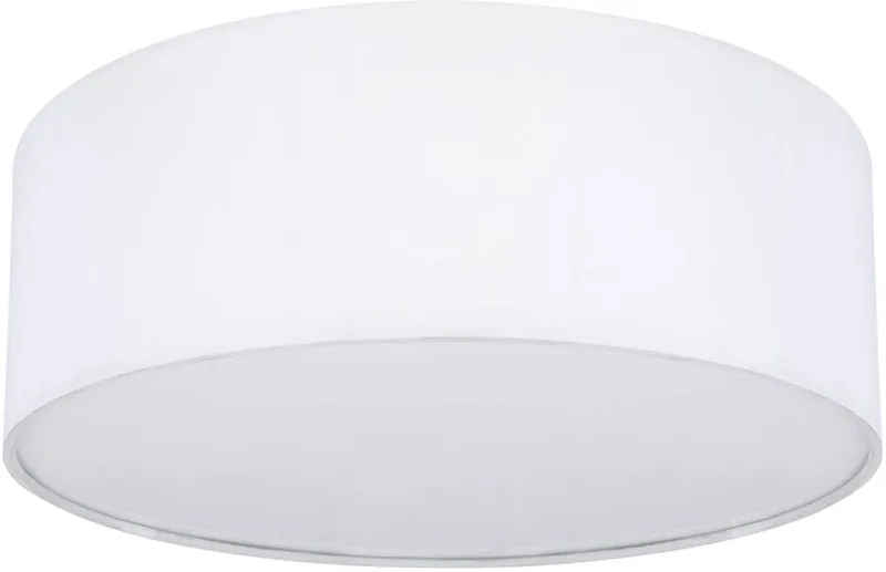 Plafondlamp 1 vlam Woonkamerlamp LED textiel, metaal, 1x LED warm DxH 30x12 cm de Globo en Blanc – photo produit