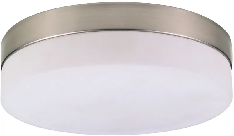 Plafondlamp 2-lichts ganglamp Glazen keukenlamp opaal, metaal nikkel mat, 2x E27, DxH 24x6,5 cm by Globo in White – product photo