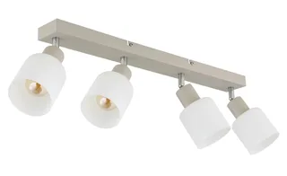 Plafondlamp 4-lichts glazen opalen plafondlamp zwenkbare spot, zandkleurig, 4x E14 stopcontacten, LxBxH 56x8x18,5 cm de Globo en Zand – photo produit 3 sur 3