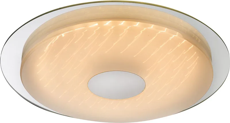 Plafondlamp afstandsbediening dimbare LED-slaapkamerlamp met 3D-effectfolie, instelbare lichtkleur, 24W 1700lm, D 45 cm de Globo en Blanc – photo produit