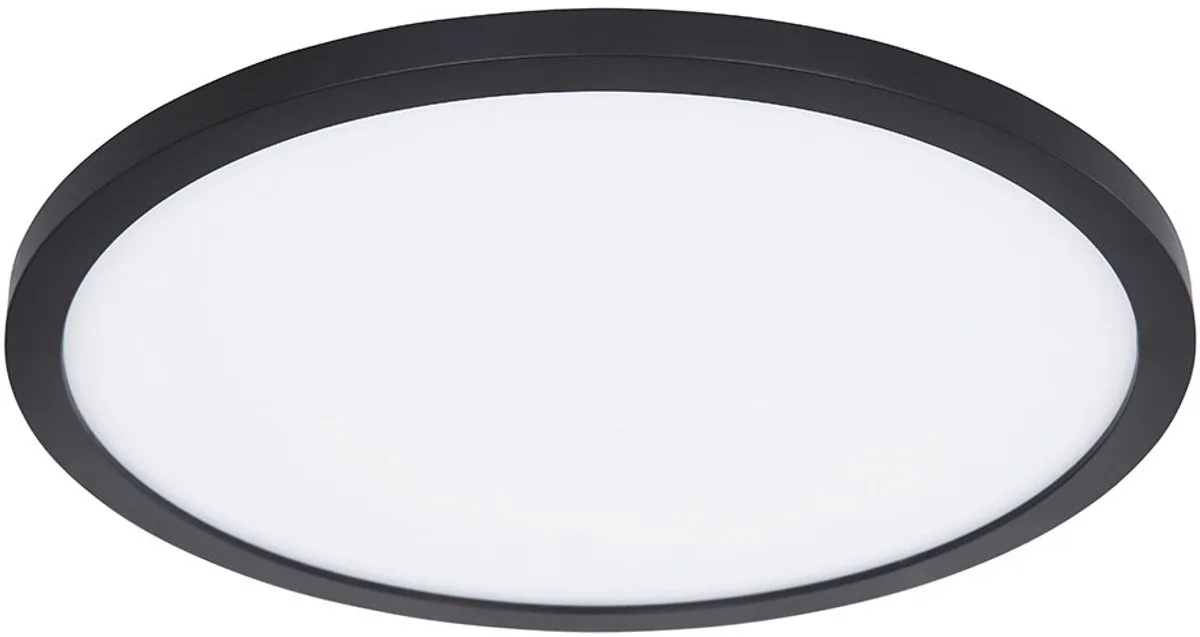 Plafondlamp badkamerlamp dimbaar plafondlamp woonkamer, achtergrondverlichting, IP44, 1x LED 18W 1500lm warm wit, DxH 29,4x2,5 cm van Globo in Zwart – productfoto