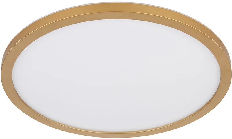 Plafondlamp badkamerlamp plafondlamp woonkamerlamp eetkamerlamp, kunststof wit, achtergrondverlichting IP44 memoryfunctie dimbaar, 18W 1600Lm 3000K warm wit, D 29,4 cm von Globo in Messing – Produktfoto