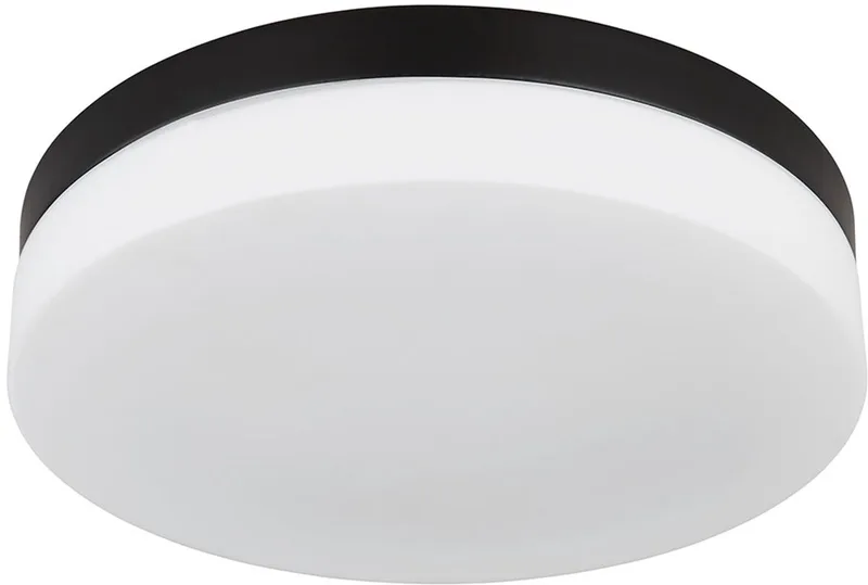 Plafondlamp badkamerlamp terraslamp buitenlamp balkonlamp weerbestendig IP44, aluminium glas 3x E27 fitting, DxH 30x6,5 cm von Globo in Schwarz – Produktfoto