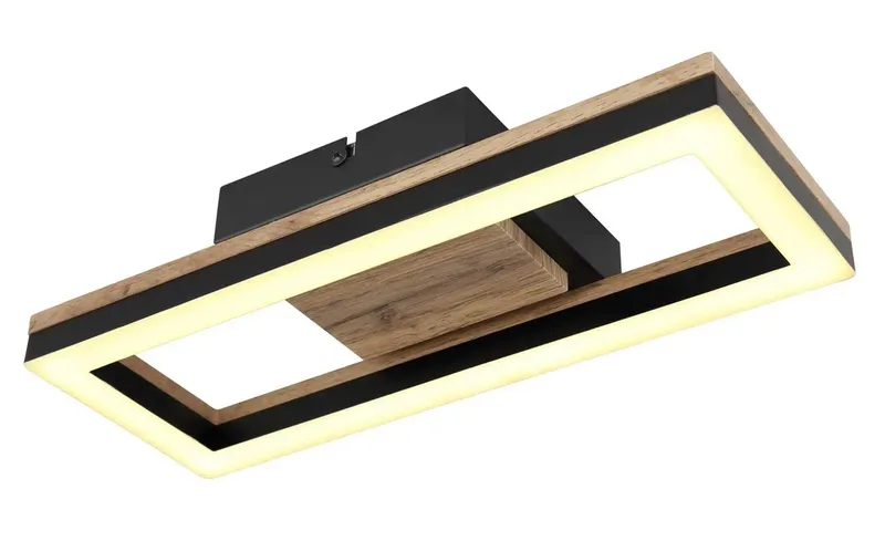 Plafondlamp BEATRIX 12 Watt Matt zwart 1-Lichts Matt zwart - Rechthoek de Globo en Matt zwart – photo produit 2 sur 2
