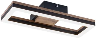 Plafondlamp BEATRIX 12 Watt Matt zwart 1-Lichts Matt zwart - Rechthoek de Globo en Matt zwart – photo produit 1 sur 2