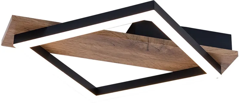 Plafondlamp BEATRIX 12 Watt Matt zwart 1-Lichts Matt zwart - Vierkant de Globo en Matt zwart – photo produit 1 sur 3
