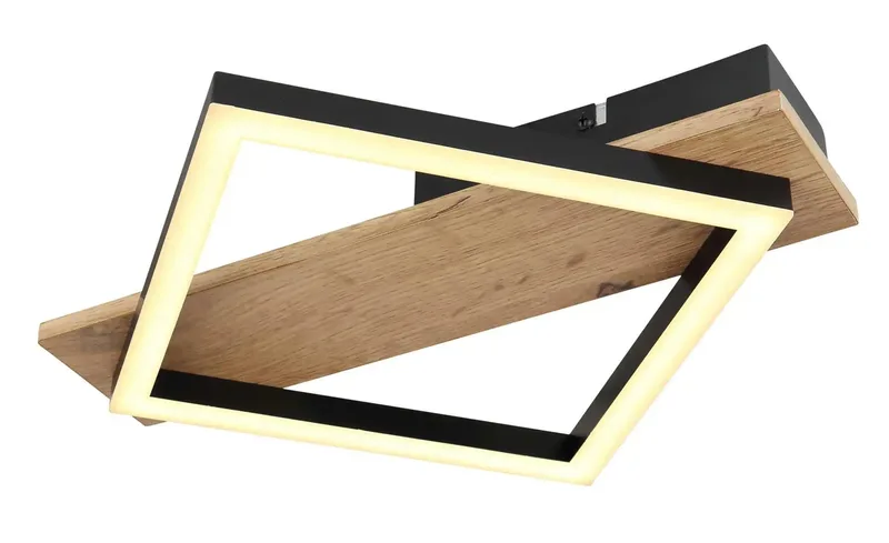 Plafondlamp BEATRIX 12 Watt Matt zwart 1-Lichts Matt zwart - Vierkant de Globo en Matt zwart – photo produit 3 sur 3
