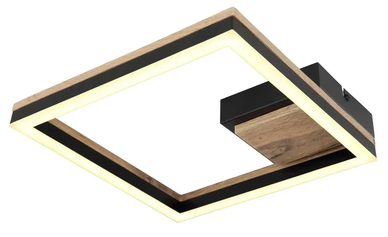 Plafondlamp BEATRIX 12 Watt Matt zwart 1-Lichts zwart - Vierkant de Globo en Noir – photo produit 2 sur 2