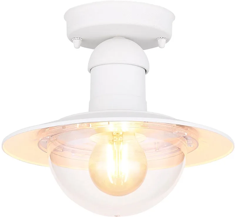 Plafondlamp Buitenlamp Balkonlamp voor buiten, metaal, 1x E27 fitting, DxH 23,6x21,5 cm by Globo in White – product photo