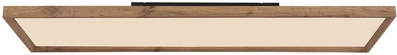 Plafondlamp CCT slaapkamer landelijke stijl houten lamp, opaal, LED 36W 2400lm 2700-6500K, LxBxH 120x30x8,5 cm von Globo in Braun – Produktfoto