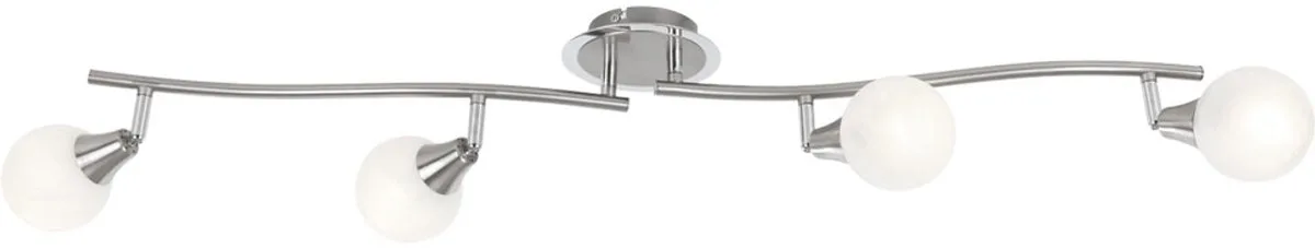 Plafondlamp chroom spot woonkamerlamp plafondlamp, zwenkbare spot, 4x GU10, LxH 90 x 19 cm de Globo en Argent – photo produit