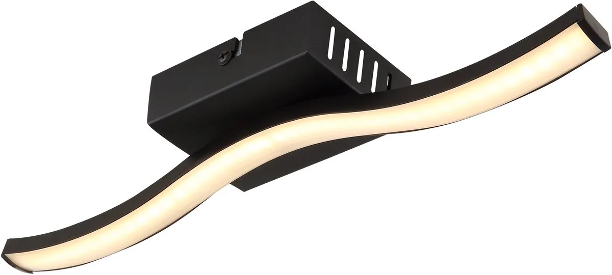 Plafondlamp design lamp woonkamer LED plafondlamp slaapkamer, grafiet 20W 1130lm warm wit, LxH 88 x 15,5 cm von Globo in Schwarz – Produktfoto