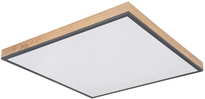 Plafondlamp designlamp plafondlamp woonkamer licht keuken, houtlook wit opaal grafiet, 1x LED 36 watt 2250 lumen warm wit, HxLxB 6,5x59x59 cm by Globo in Brown – product photo
