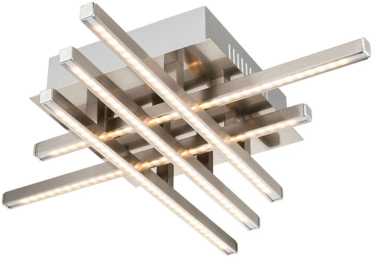 Plafondlamp dimbaar Woonkamerlamp Moderne plafondlamp LED 30W 1900Lm wit, LxBxH 40x40x8 cm von Globo in Silber – Produktfoto