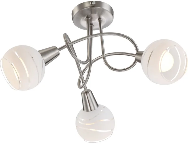 Plafondlamp eetkamer rondel lamp keuken spot 3-lichts E14 van Globo in Zilver – productfoto