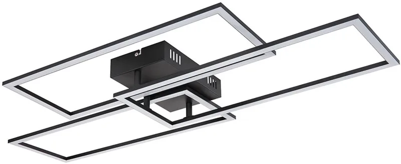 Plafondlamp eetkamerlamp memory functie woonkamerlamp CCT schakelaar plafondlamp dimbaar met afstandsbediening, metaal 1x LED 58W 4300lm 3000-6500K, L 90 cm von Globo in Schwarz – Produktfoto
