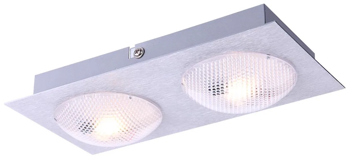 Plafondlamp eetkamerlamp plafondlamp ganglamp keukenlamp woonkamerlamp, 2 vlammen gesatineerd, LED 5W 345Lm warm wit, L 22 cm de Globo en Argent – photo produit