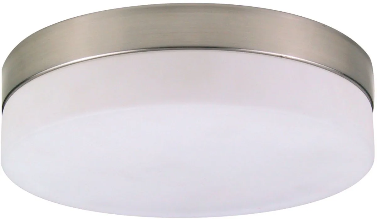 Plafondlamp Ganglamp 2-lichts glazen keukenlamp opaal, metaal mat nikkel, 2x E27, DxH 24x6,5 cm de Globo en Argent – photo produit