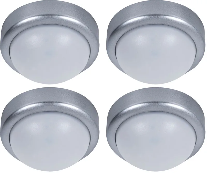 Plafondlamp Ganglamp Keukenlamp LED plafondlamp zilver 3.12W 380lm 4000K, DxH 12x6 cm, set van 4 van Globo in Wit – productfoto