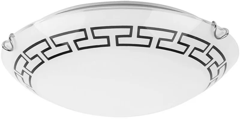 Plafondlamp gesatineerd glas gedessineerd Ganglamp rond, metaal, 1x LED 12W 967Lm warm DxH 30x9 cm fra Globo i Hvid – produktbillede