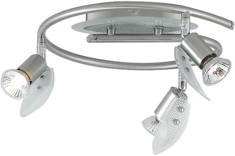 Plafondlamp gesatineerd glas spot rondel spotlamp slaapkamerverlichting verstelbaar Globo 5724-3 de Globo en Argent – photo produit