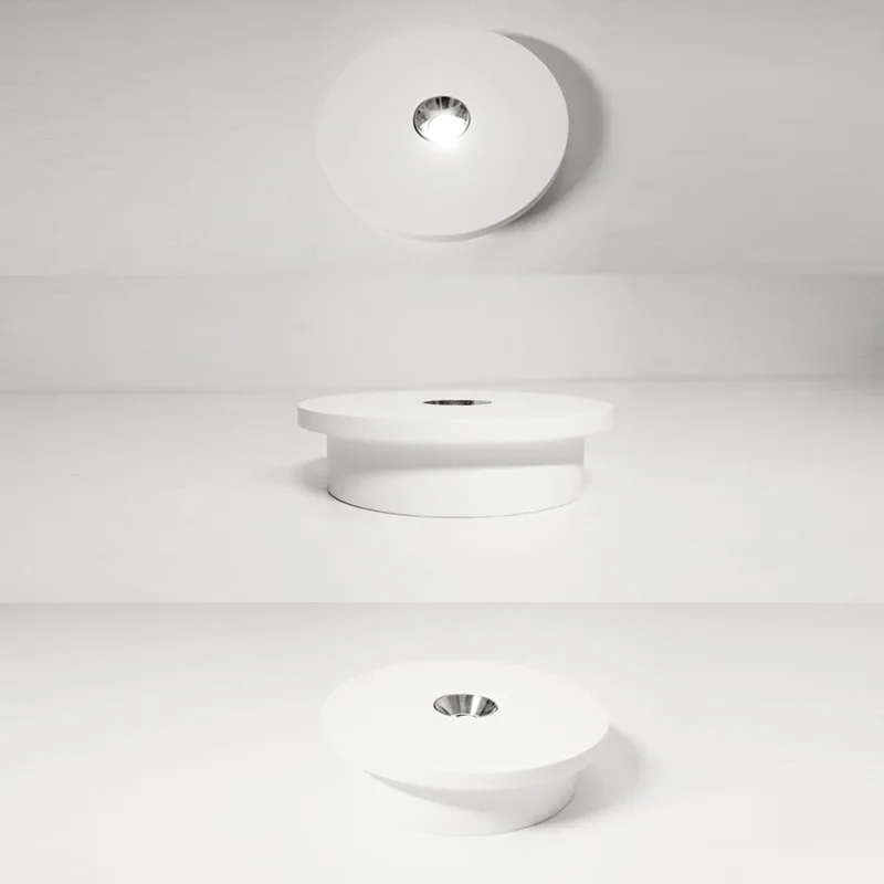 Plafondlamp gips wit Keukenlamp modern verchroomd, LED 4W 200Lm warm wit, DxH 16x4,5 cm de Globo en Blanc – photo produit