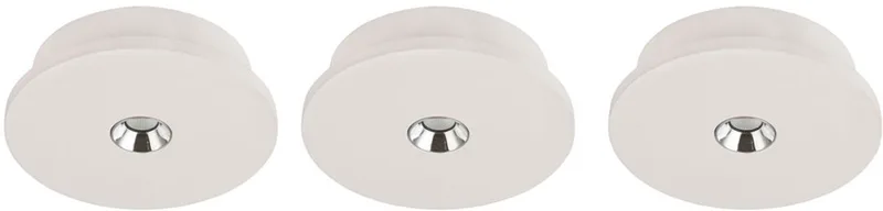 Plafondlamp gips wit keukenlamp moderne plafondlamp verchroomd, LED 4W 200Lm warm wit, DxH 16x4,5 cm, set van 3 de Globo en Blanc – photo produit