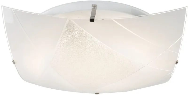 Plafondlamp glas wit hallamp vierkante plafondlamp woonkamerlamp, 1x LED 24W 1750Lm neutraal wit, LxBxH 40x40x10 cm von Globo in Weiß – Produktfoto
