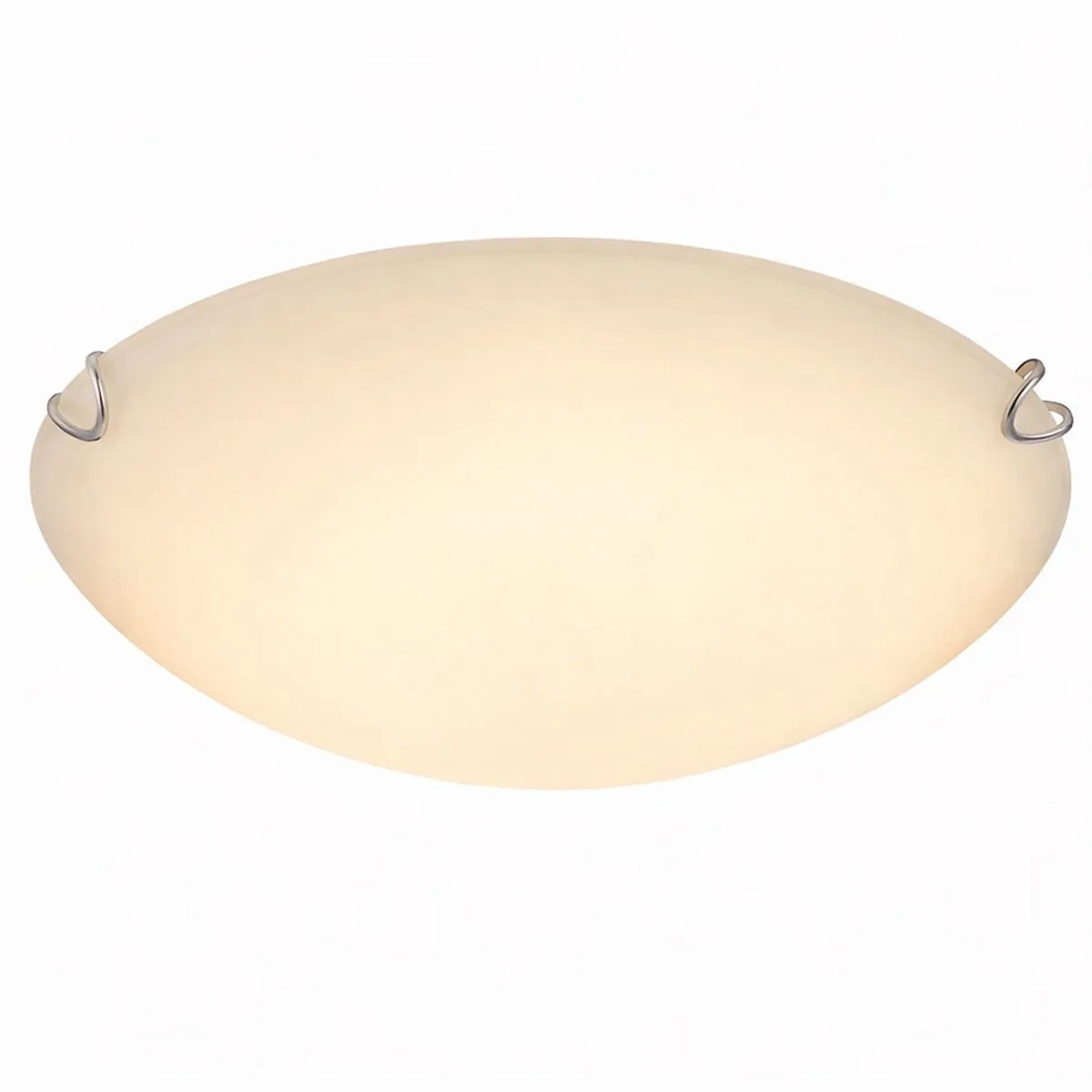 Plafondlamp glas woonkamer plafondlamp wit, metaal gesatineerd, 1x LED 16W 930Lm warm wit, DxH 30x7 cm fra Globo i Hvid – produktbillede