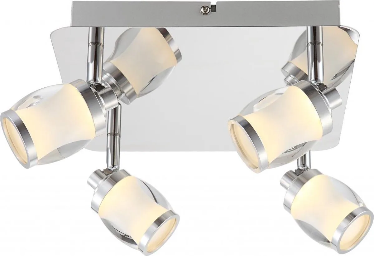 Plafondlamp Globo Colorado LED - Chroom/Glas - 4 lichts de Globo en Chrome – photo produit