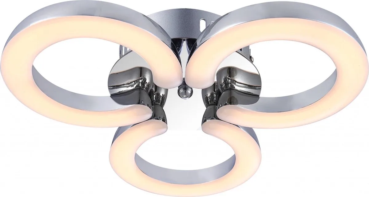 Plafondlamp Globo Cordoba LED - Chroom/Acryl - Rond de Globo en Chrome – photo produit