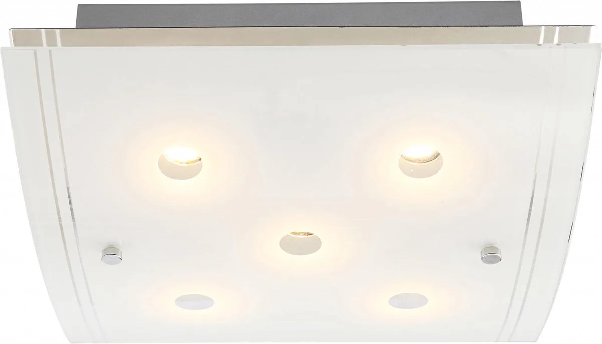 Plafondlamp Globo Kadira LED - Chroom/Glas - 5 lichts de Globo en Chrome – photo produit