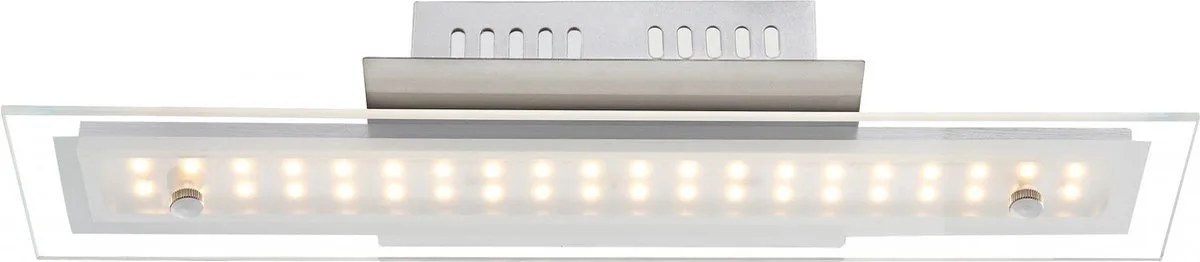 Plafondlamp Globo Liguria XXL LED - Chroom/Glasplaat gesatineerd de Globo en Chrome – photo produit