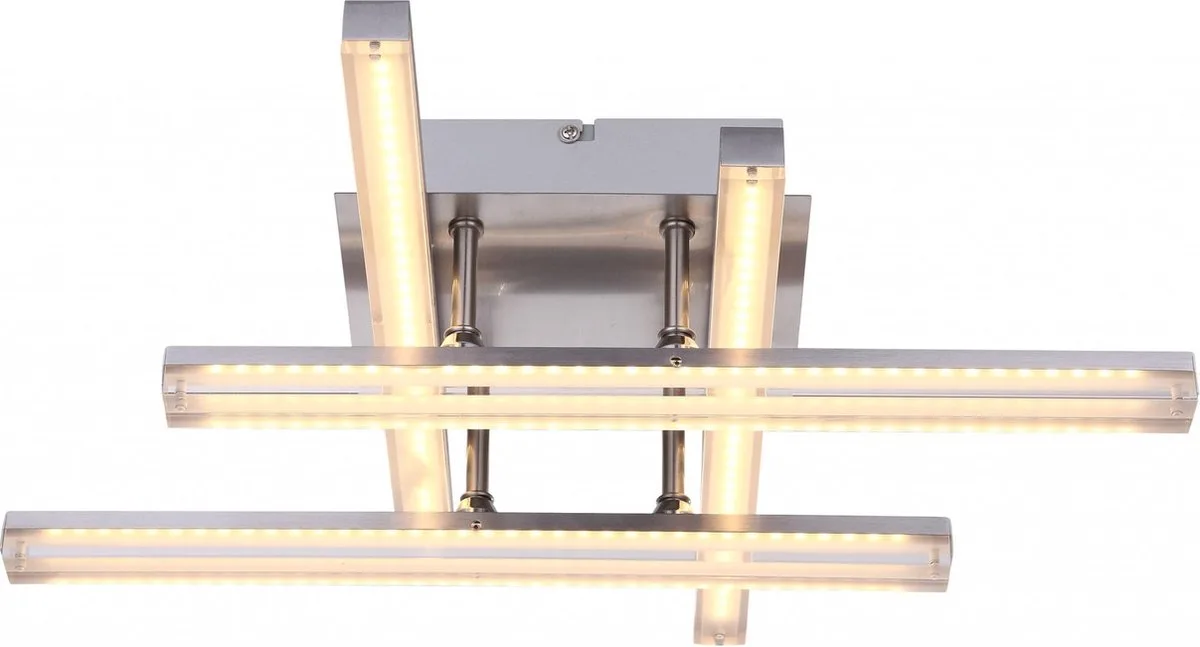 Plafondlamp Globo Lombardia LED - Nikkel mat/Acryl - 1 lichts de Globo en Nikkel mat – photo produit