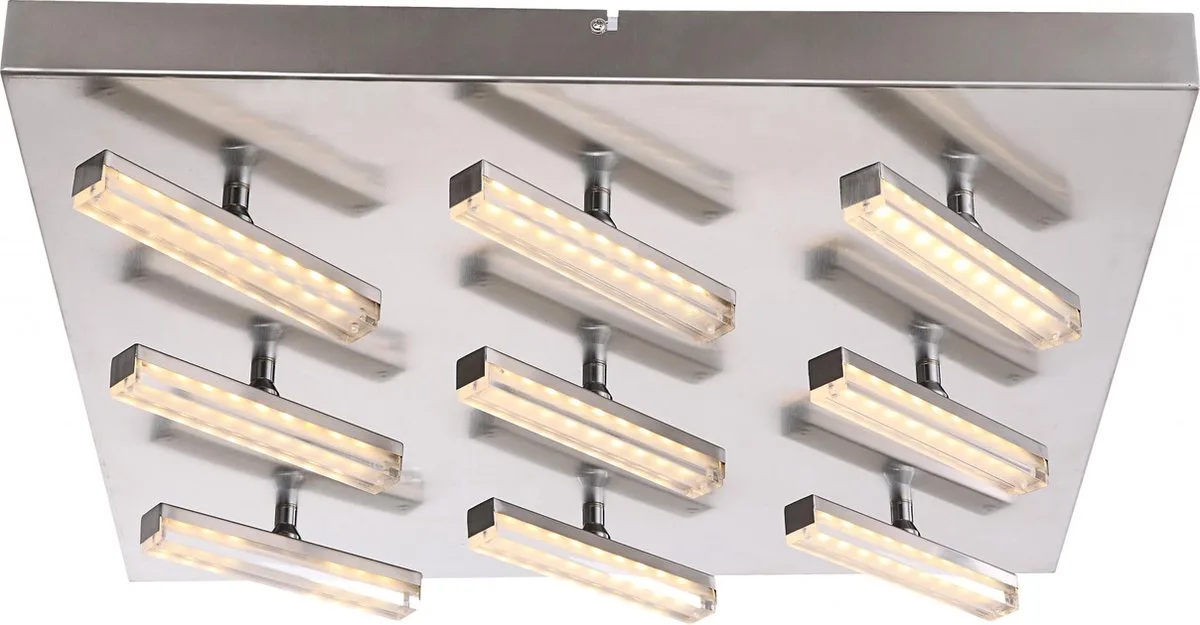 Plafondlamp Globo Lombardia LED - Nikkel mat/Acryl - 9 lichts by Globo in Nikkel mat – product photo