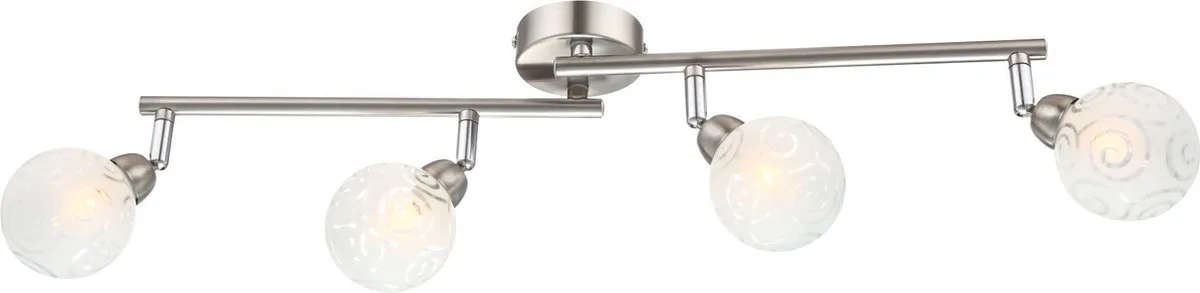 Plafondlamp Globo Orlene - Chroom/Glas - 4 lichts by Globo in Chrome – product photo