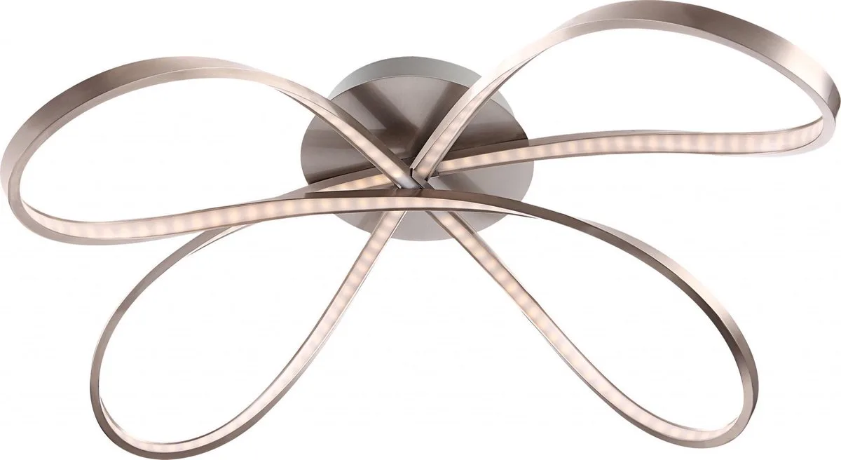 Plafondlamp Globo XL Una LED - Nikkel mat/Kunststof de Globo en Nikkel mat – photo produit