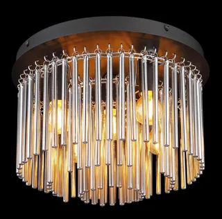 Plafondlamp Gorley, rookkleurig/zwart, glas, 32 cm, 5-lamps, E14 de Globo en Noir, Rookgrijs, Chrome – photo produit 4 sur 5